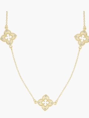 Delicate Gold Floral Connector Necklace
